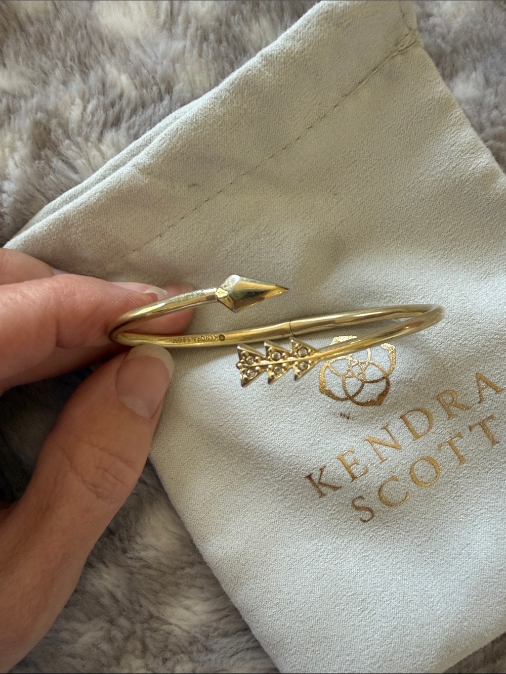 Kendra Scott Gold Arrow & Chevron Open Cuff Bracelet - Picture 2 of 2